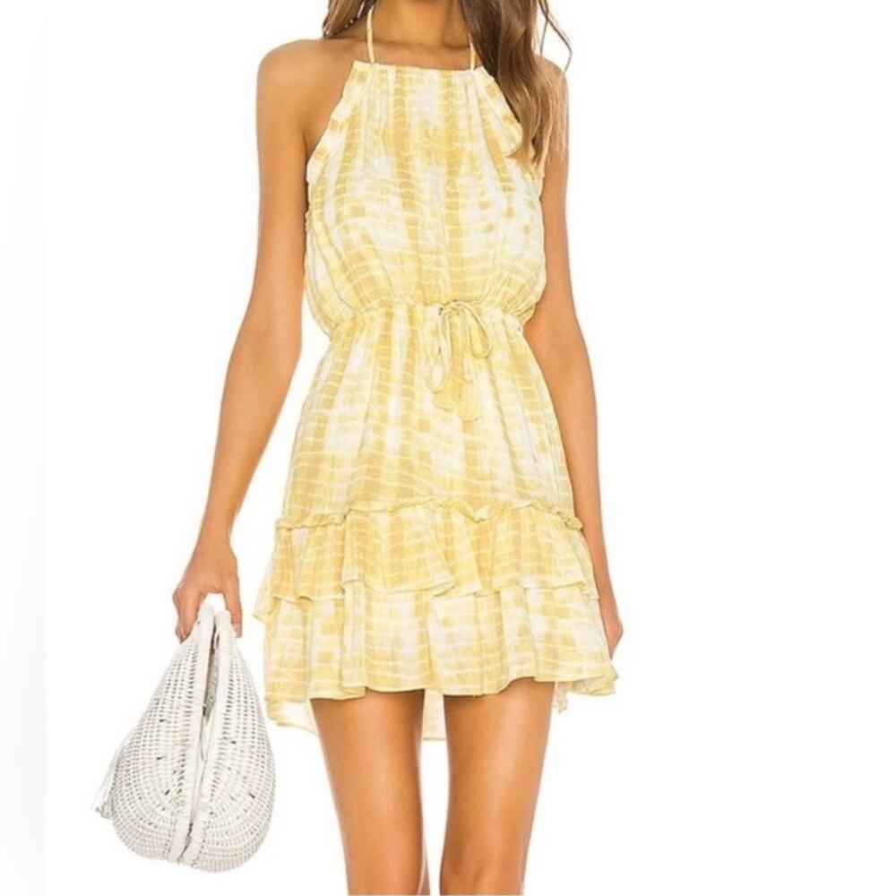 MAJORELLE Yellow Tie-Dye Mini Dress